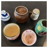 Brown Glazed Stoneware Bean Pot, Stoneware Food for Thought Word Jar & More
