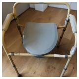 Guardian Foldable Bedside Commode & Elevated Toilet Seat W Padded Arms