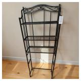 Black Metal 3-Tier Bakers Rack Bathroom Stand W Decorative Scrollwork