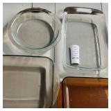 Pyrex Glass Baking Dishes & C-20 Glass Pie Plate, Amber Glass Casserole Dish