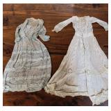 Antique Edwardian White Bridal Gown & Pale Green Lawn Dress (No Tags)