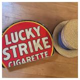 Marshall Field & Company Chicago Berkley Straw Boater Hat W:Leather Sweatband