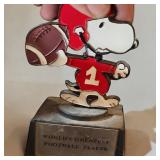 1970s Peanuts Worlds Greatest Football Player Snoopy Trophy