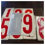 Red White Porcelain Enamel Gas Station Sign Display Numbers  (1)
