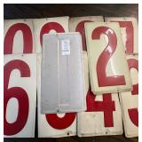 Red White Porcelain Enamel Gas Station Sign Display Numbers 