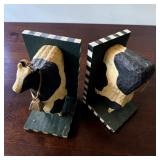 Farmhouse Style Textured Resin Dairy Cow Bookends 