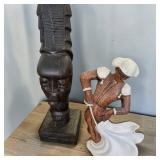 Hand-Carved Wood African Matriarch Tribal Woman Sculpture