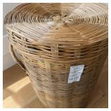 28 IN Round wicker Storage Basket Laundry Hamper W Handles