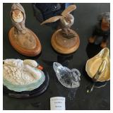 The Crosa Collection Swan Figurine, Hamilton Collection Screech Owl