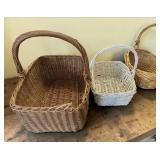 Rectangular Farmhouse Wicker Basket Lot of 3