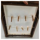 Reclaimed Wood Photo Display Frame W Twine & Clothespins For Displaying Photos