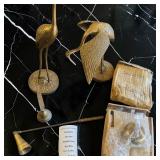 Brass Cranes Sculptures, Interpur Solid Brass Napkin Rings Brass Candle Snuffer