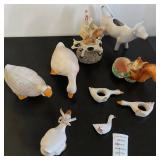 Ceramic Duck Figurines & Napkin Holders, Ceramic Cow Planter, Squirrel Figurine