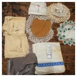 Handmade Linen Lot - Doilies, Table Scarves, Runners