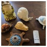 Snail, Starfish, Turtle, Frog Figurine Lot