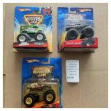 Three Hot Wheels Monster Jam Trucks