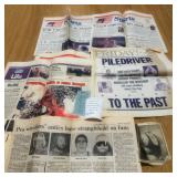 Wrestling Newspaper Clippings and Memorabilia