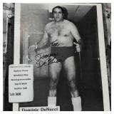 SIgned B&W Photo of Pro WrestlerDominic DeNucci