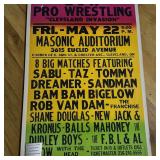 ECW Cleveland Masonic Auditorium Wrestling Sign