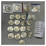 Lot of 21 Half-Dollar Coins  From 1968 - 1992