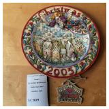 Jim Shore Enesco 'Sowing Joy' 3D Christmas Plate