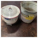 Enamel Pan & Galvanized Bucket Lot