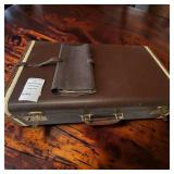 Vintage Dark Brown Hard Shell Lined Suitcase