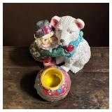 Arctic Santa & Bear Resin Figurine Lot (Case)
