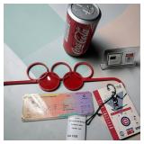 Olypmic Memorabilia Lot - Coca Cola Can & More