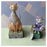 Jim Shore Cat Figurines Purrfect Day & Checkers