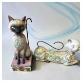 Jim Shore Siamese Cat Figurines Maya & Genghis
