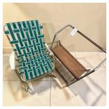 Vintage Lawn Chair and MCM TV Cart