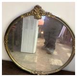 Baroque-Inspired Oval Scrollwork Wall Mirror