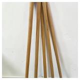 Wooden Mop Handle Lot of 5