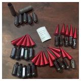 Red Spiked Spline-Style Wheel Lug Nuts/Lock Nuts