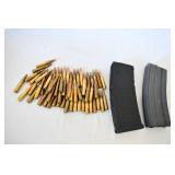 Two Magazines and Rifle Ammunition Lot