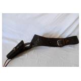 Tooled Leather Gun Belt with Holster