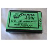 Sierra 6mm Bullets 75 gr .243 Hollow-Point