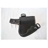 Black Leather Holster with Stitching