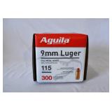 Aguila 9mm Luger FMJ Ammo, 115 Gr, 300 Rounds