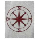 Approximately 26' Red Metal Compass