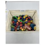 Loaded Basket Vintage Wooden Blocks