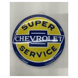 CHEVROLET Super Service Metal Button Style Sign