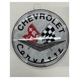 CHEVROLET Corvette Metal Button Style Sign