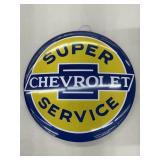 CHEVORLET Super Service Metal Button Style Sign