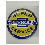 CHEVROLET Super Service Metal Button Style Sign