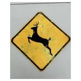 Metal Deer Crossing Sign