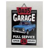 Dad's Garage Metal Hanging Sign