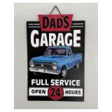Dad's Garage Metal Hanging Sign