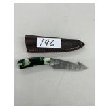 Damascus Steel Hunting Knife w/ Sheath